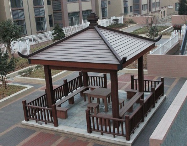 中式设计风格的钢结构亭