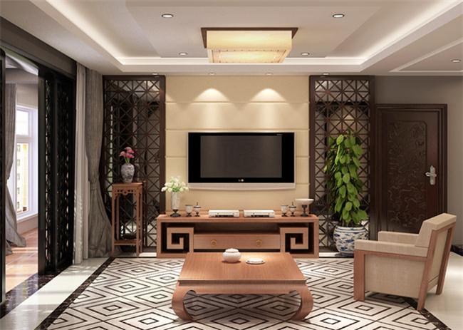 中式家居设计电视背景墙效果图