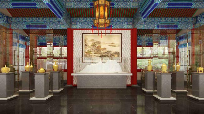 中式风格书画展厅设计，体现出设计的理念和创新。
