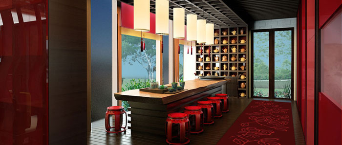 中式四合园会所装修效果图，打造出完美的空间格调。