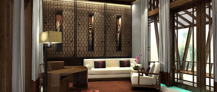 中式四合园会所装修效果图，一点要注意细节处。