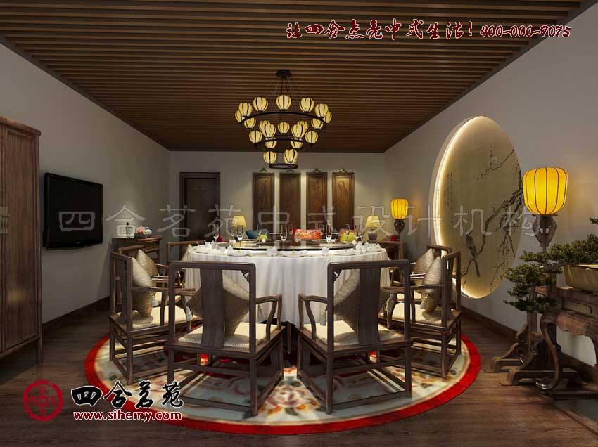 新中式茶楼装修效果图案例贵宾室